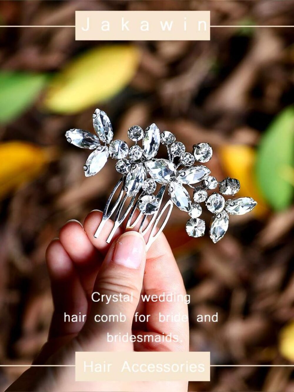 Bridal Hair Comb Wedding Hair Accessories Rhinestone Hair Clip - Picture 3 of 7